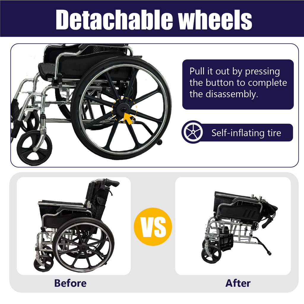 Folding Manual Transport Wheelchair