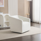 Nice Modern Upholstered Barrel Armchair, 360° Swivel