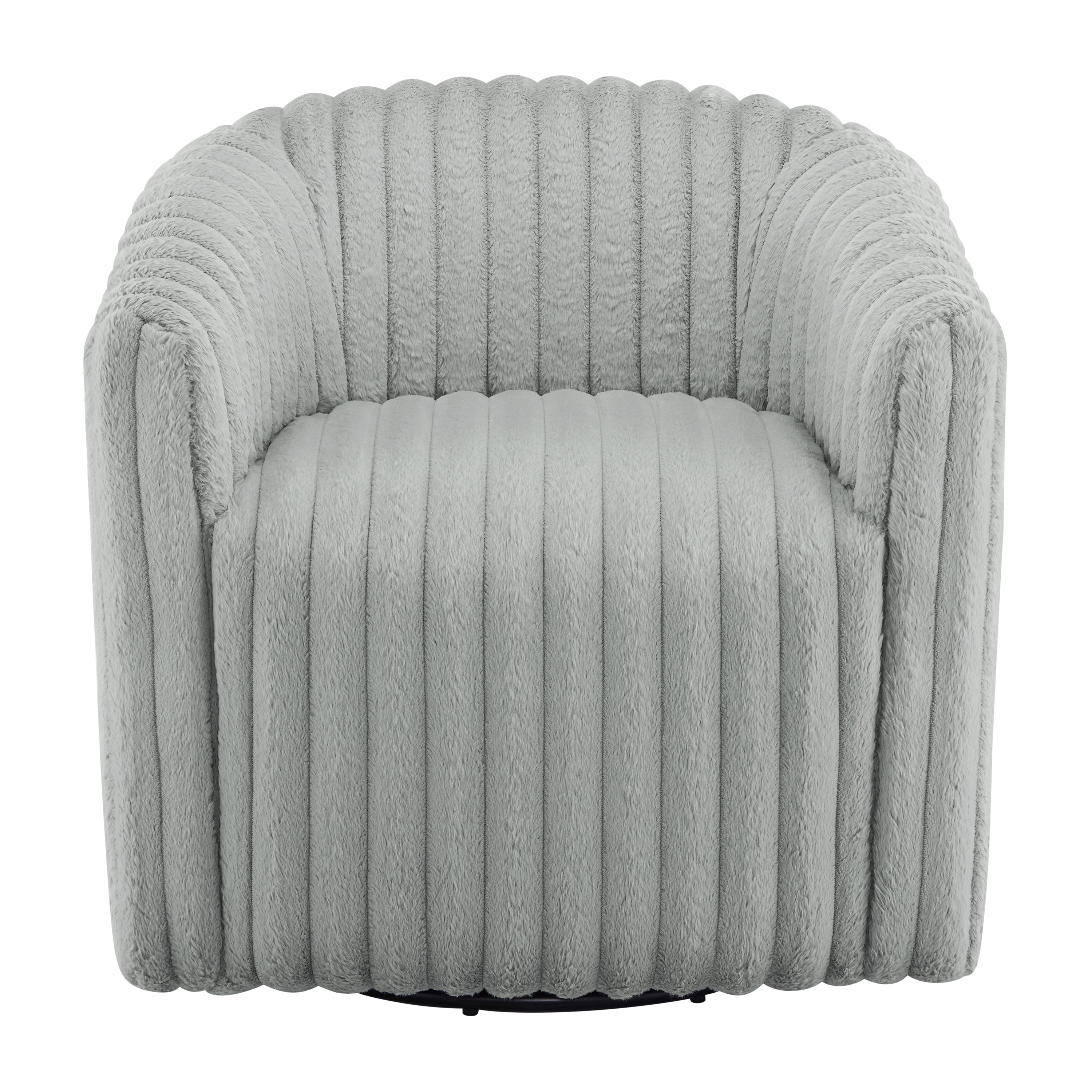 Alexa Ultra Plush Wide Cord-like Swivel Barrel Chair