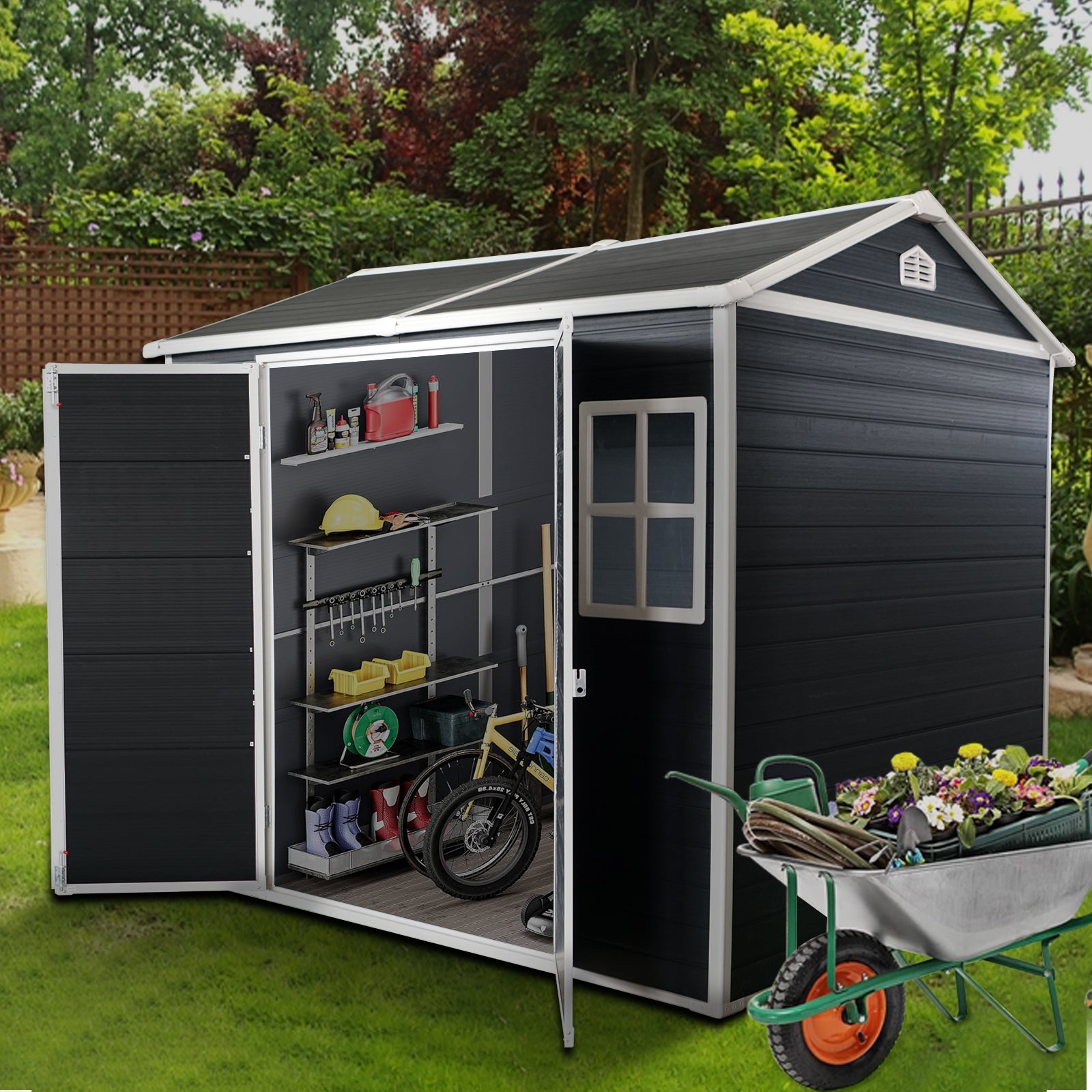 8x4ft Outdoor Resin Garden Shed