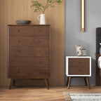 Caroline Mid Century Modern Style 2-Drawer Nightstand