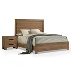 Walnut / Chestnut 3pc Queen Size Bedroom Set with Nightstands