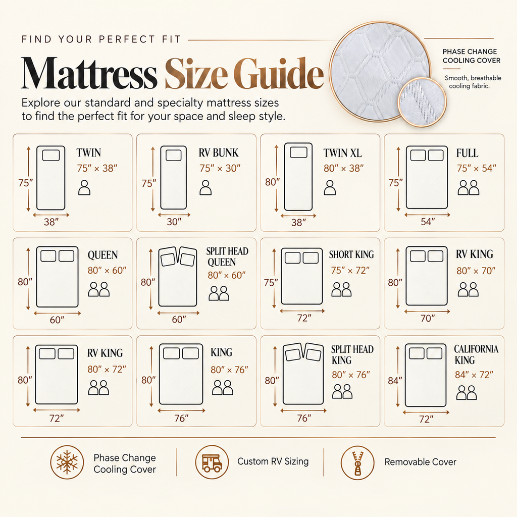 Copper Infused 12 Inch Plush Memory Foam Short Queen Mattress