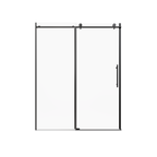 Frameless Stainless Steel Round Tube Single Sliding Shower Door