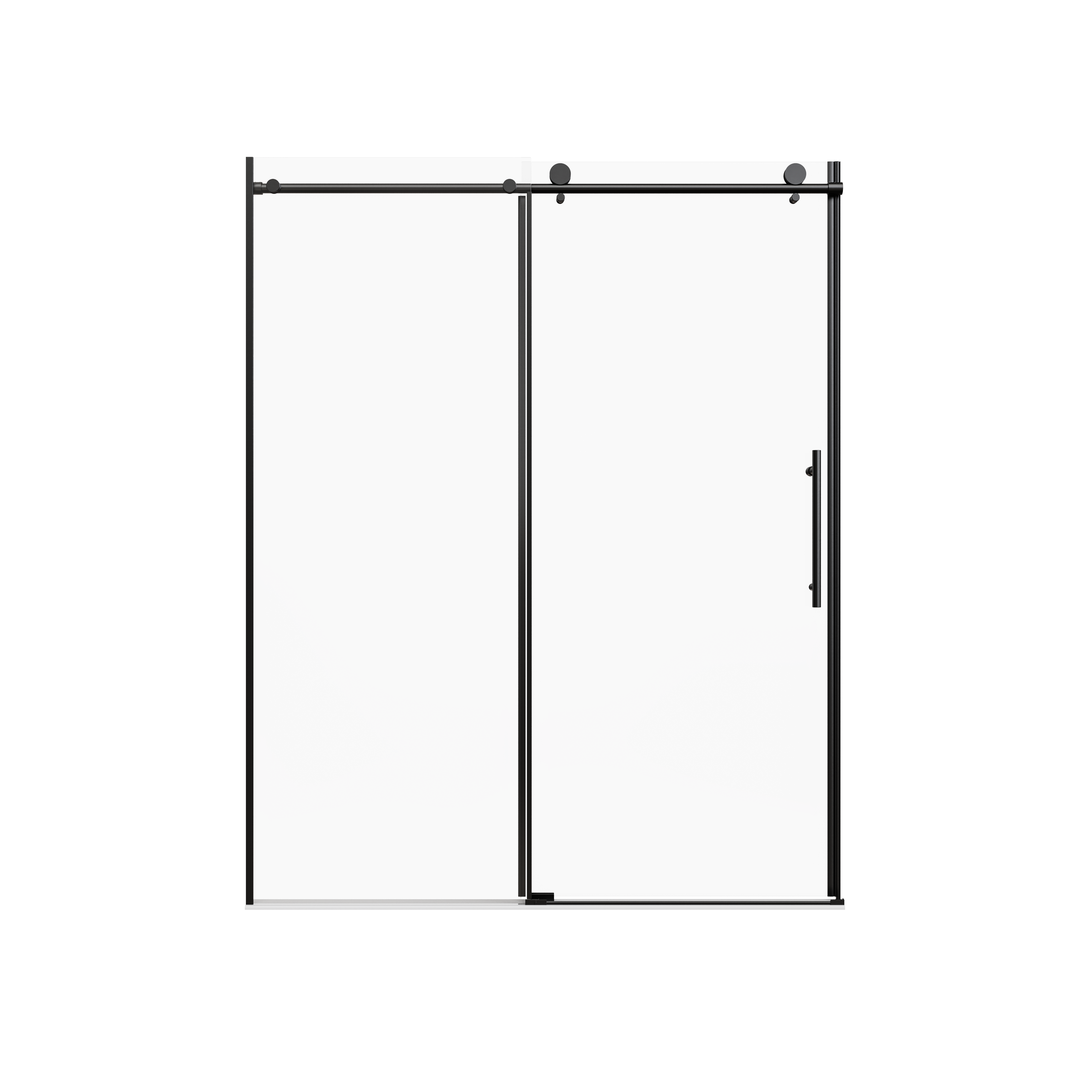 Frameless Stainless Steel Round Tube Single Sliding Shower Door