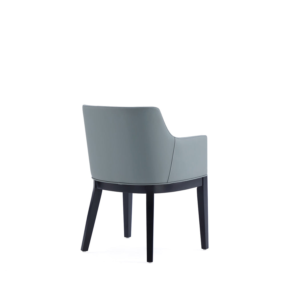 Gansevoort Wood Vegan Leather Armchair in Pewter