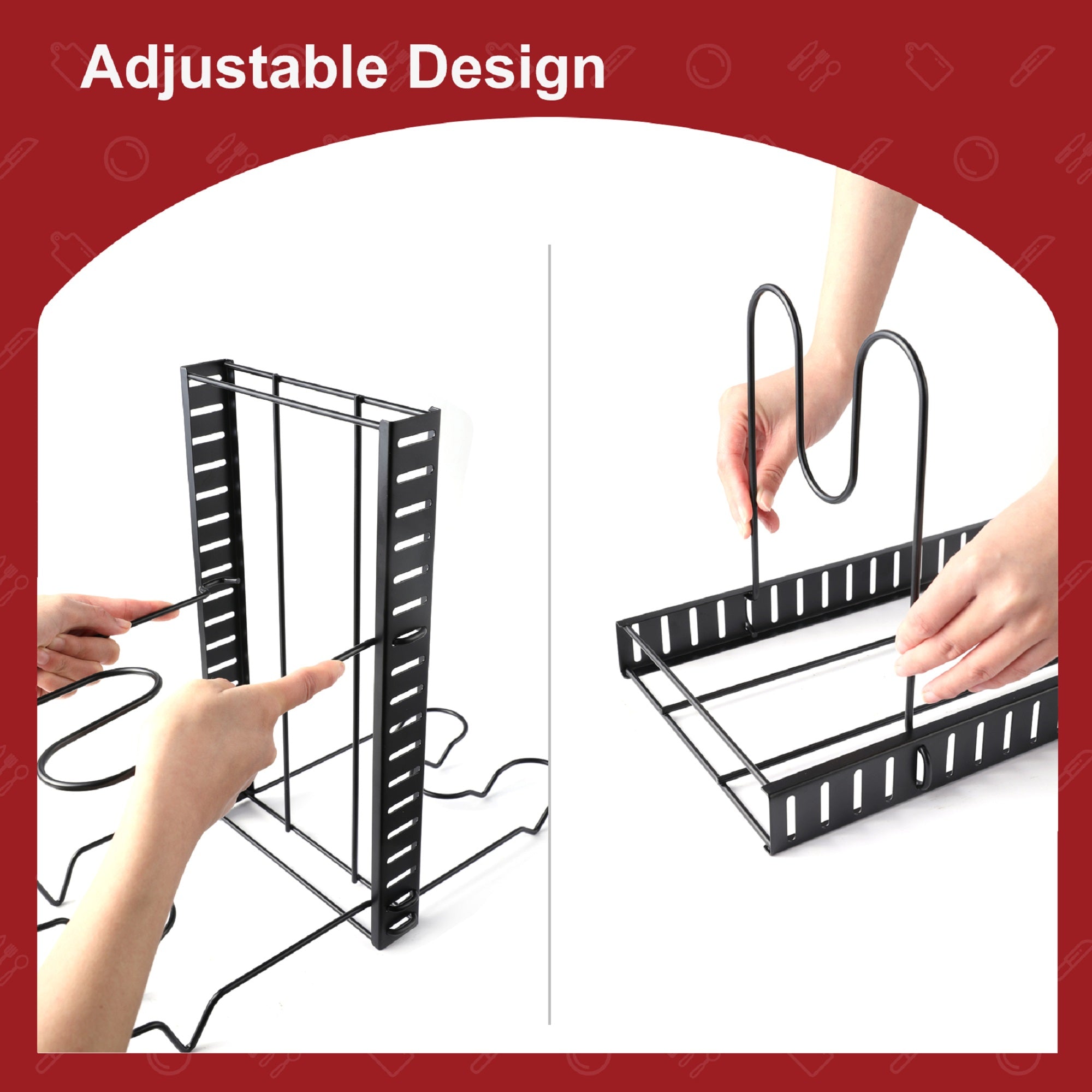 Adjustable Pot Rack for Kitchen Organization