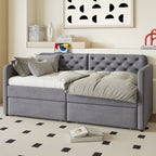 Twin Size Upholstered Daybed with Storage Drawers