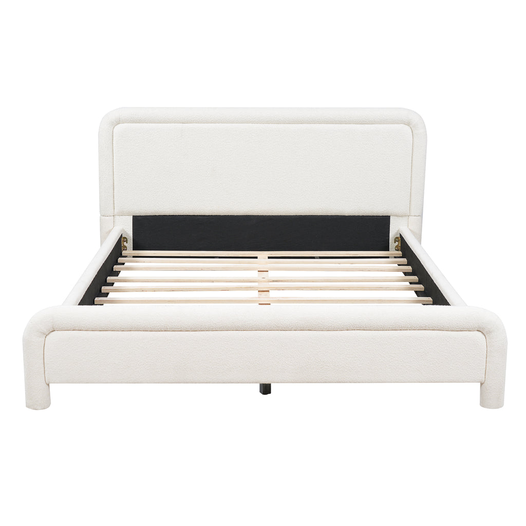 Queen Size Upholstered Platform Bed Frame