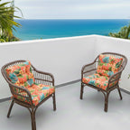Outdoor Chair Cushions Set of 2, Bright Coral