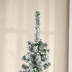 HOMCOM 6' Tall Unlit Snow-Flocked Slim Artificial Christmas Tree