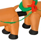 HOMCOM 8ft Long Christmas Inflatable Santa Claus with Sleigh and Reindeer