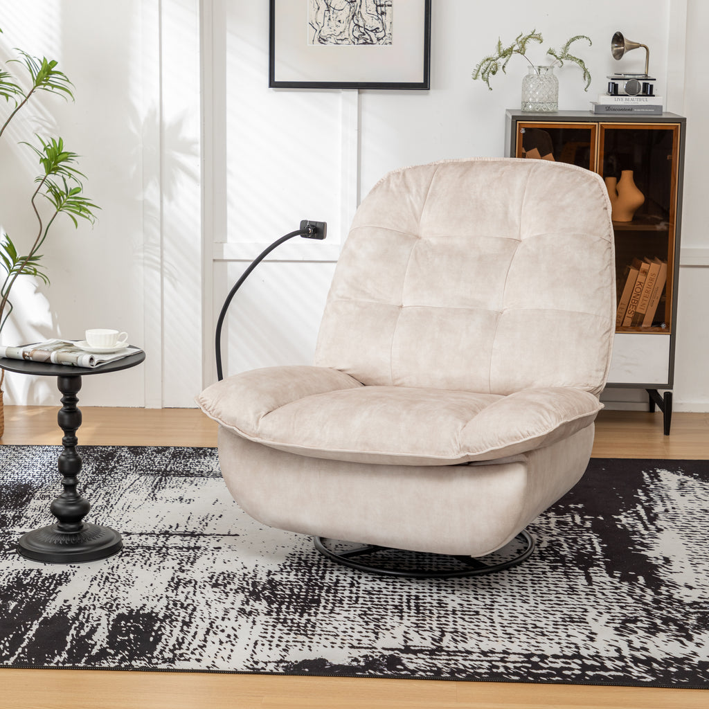 Ivory Recliner with Mobile Phone Holder