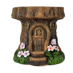 Tree Stump Fairy House Stool Garden Statue