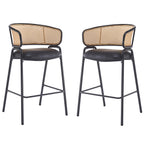 Ethan Indoor Metal Upholstered Barstool Set of 2