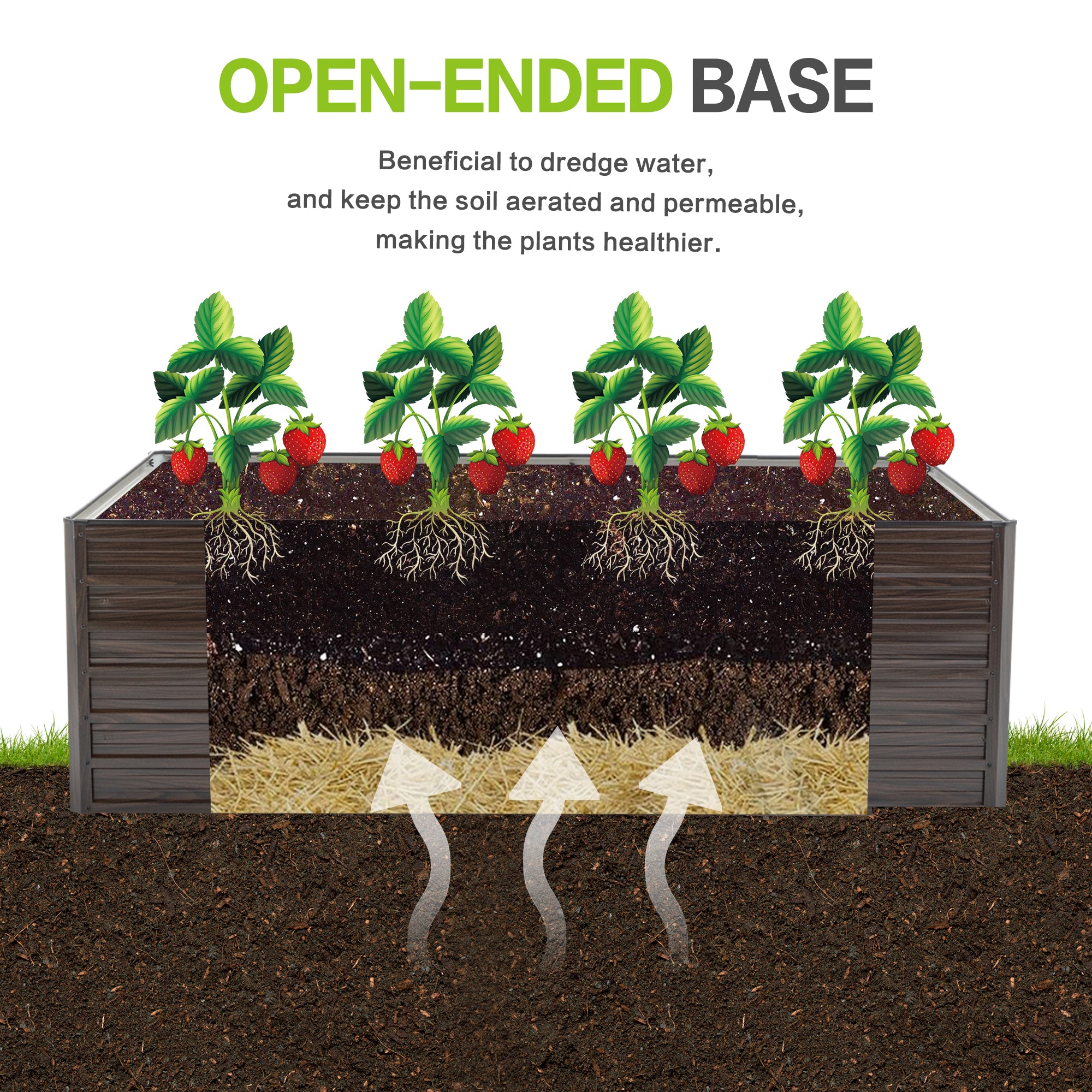 Metal Elevated Planter Box – 74.6"x35.4"x25"