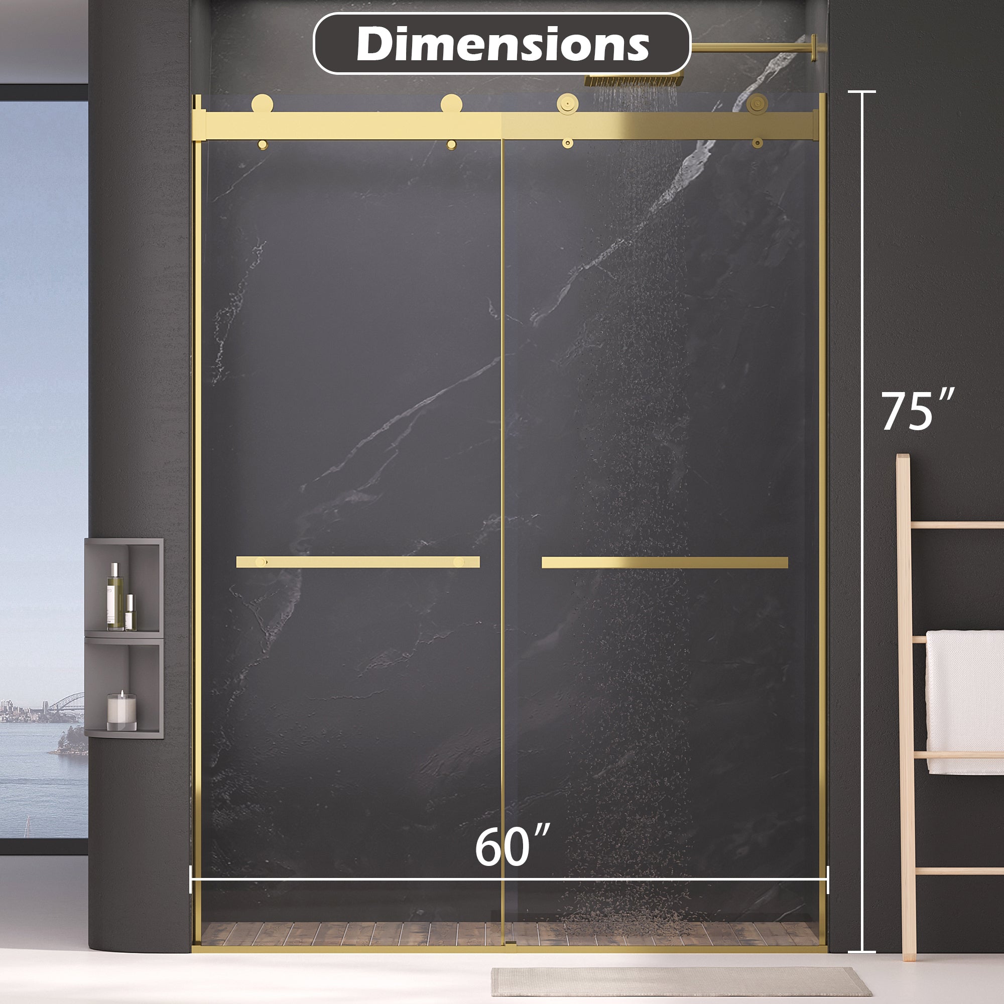 Dual Sliding Frameless Shower Door