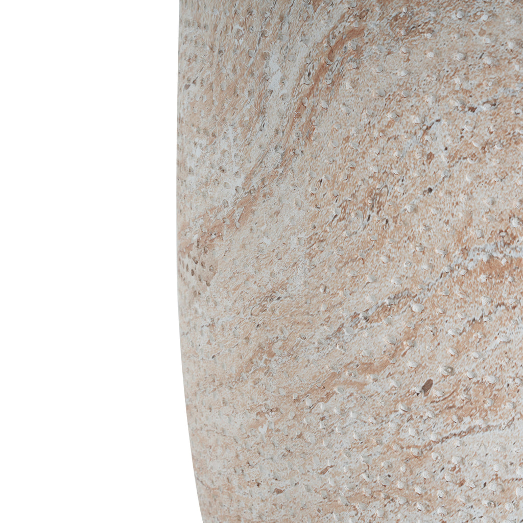 Outdoor/Indoor Lightweight Concrete Side Table - Travertine Finish