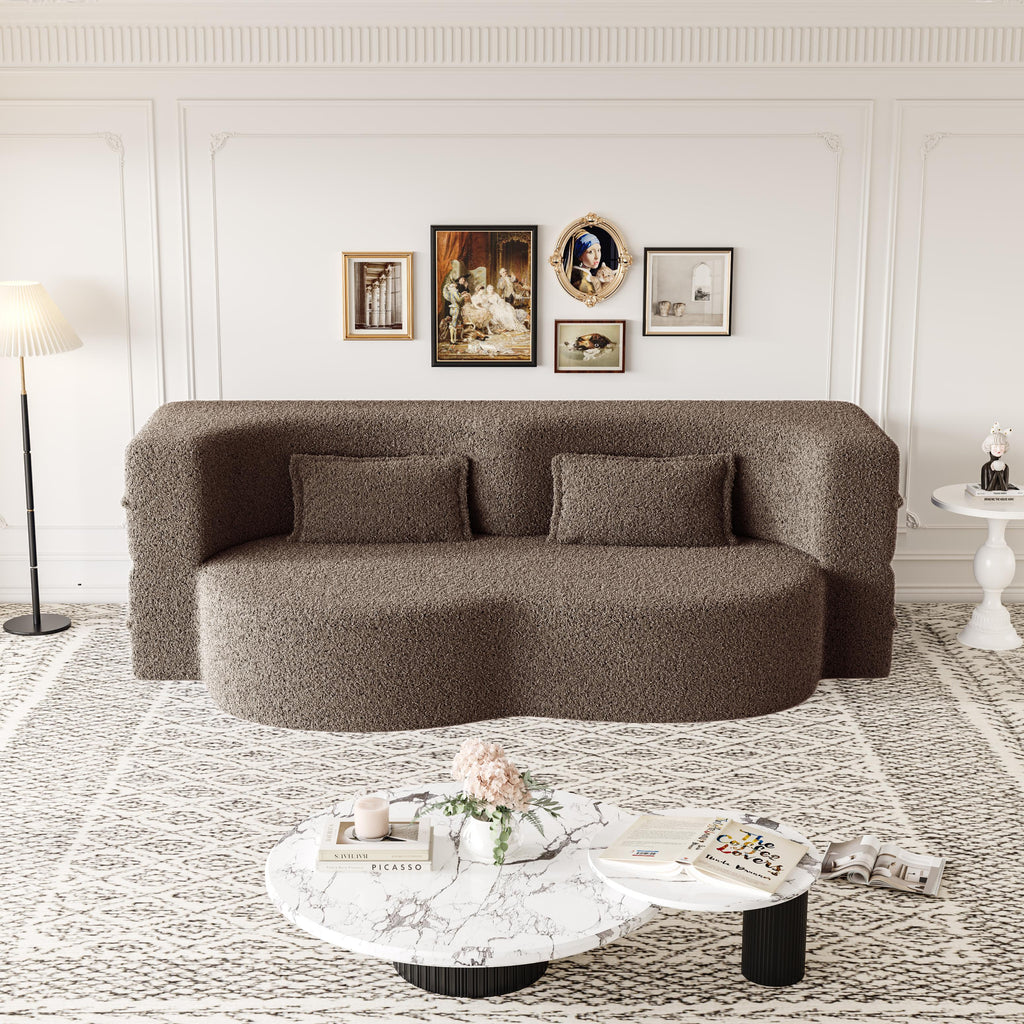 Modern Floor Sofa with 2 Pillows