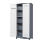 Gray Metal Lockers with Locking Doors