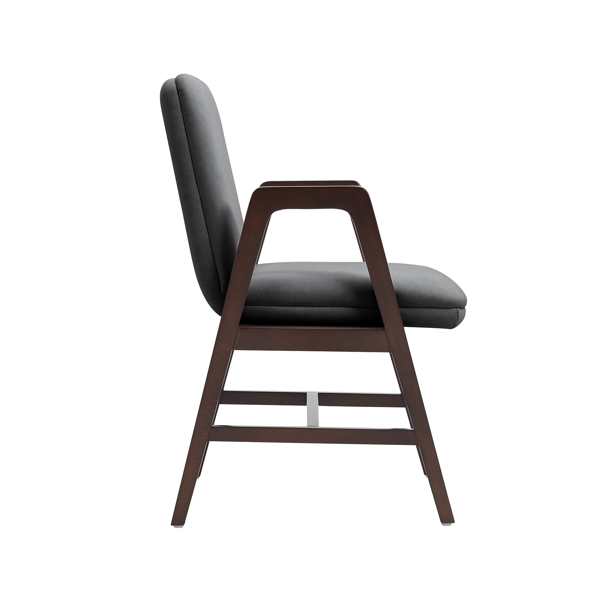 Stella Wood Velvet Armchair in Graphite