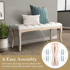 French Vintage Tufted Entryway Bench
