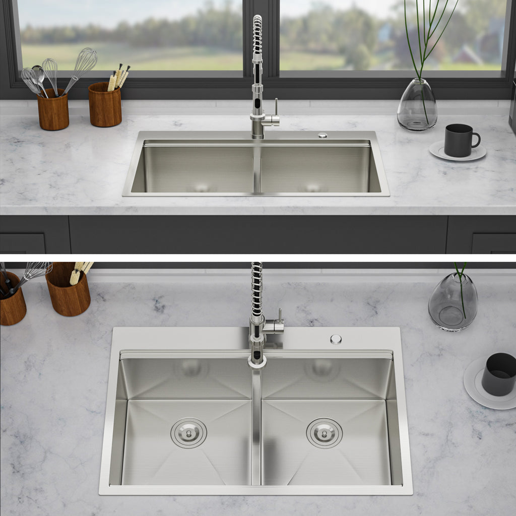 Topmount Drop in Kitchen Sink - Double Bowl (50/50)