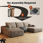 107" Cloud Sectional Sofa with Ottoman