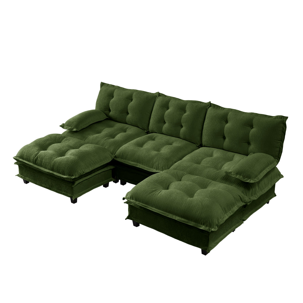 107" U Shaped Modern Sofa Modular Sectional Cloud Couch