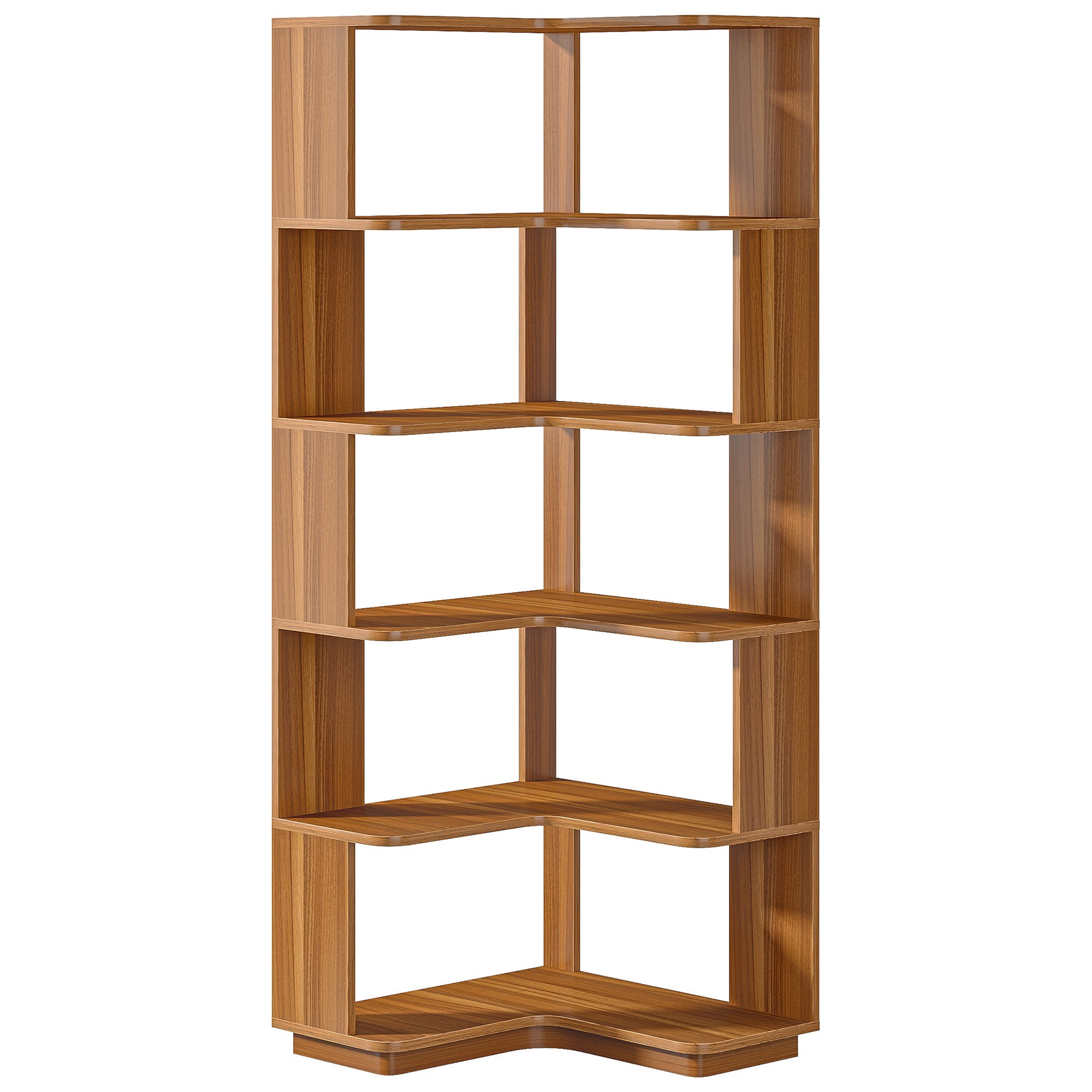 64.96" Tall 6 Tier Corner Bookshelf