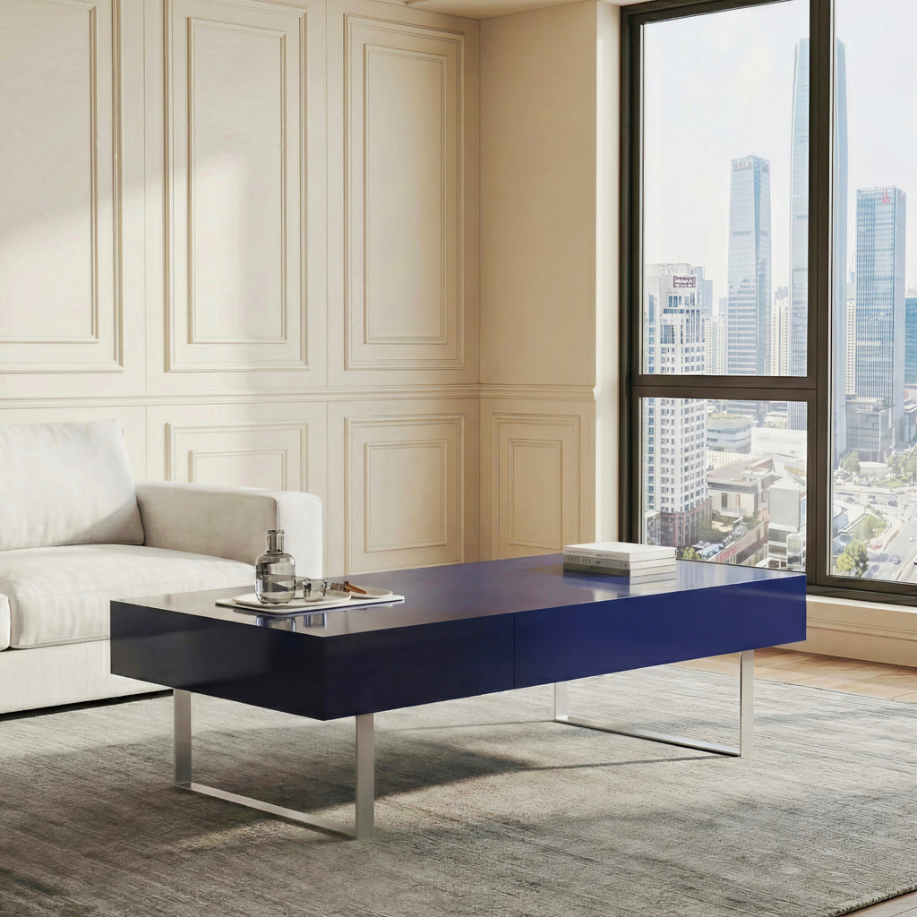 High Gloss Coffee Table - 52.4" x 26.8" x 15.6"