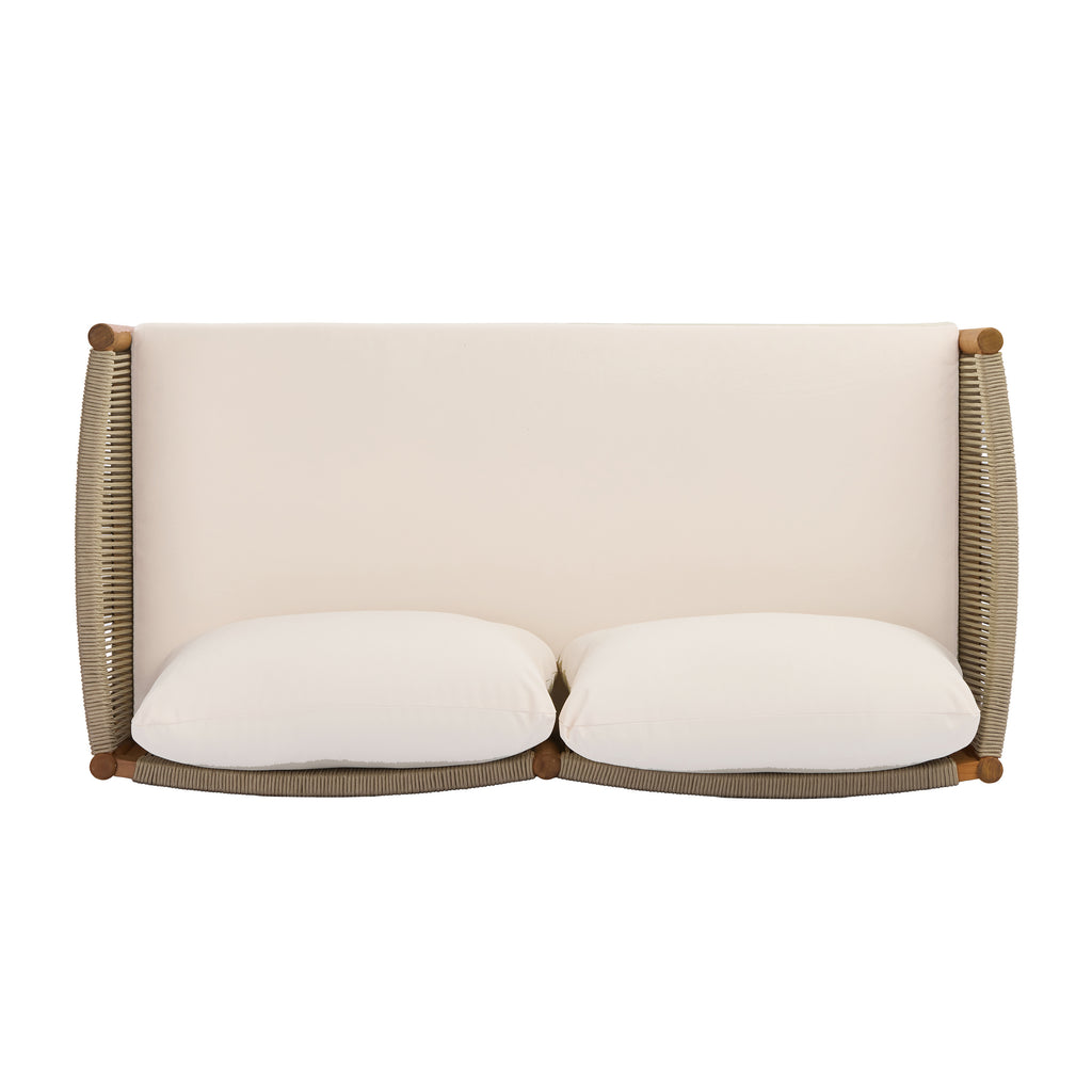 Outdoor Loveseat and Coffee Table Set with Acacia Wood Frame