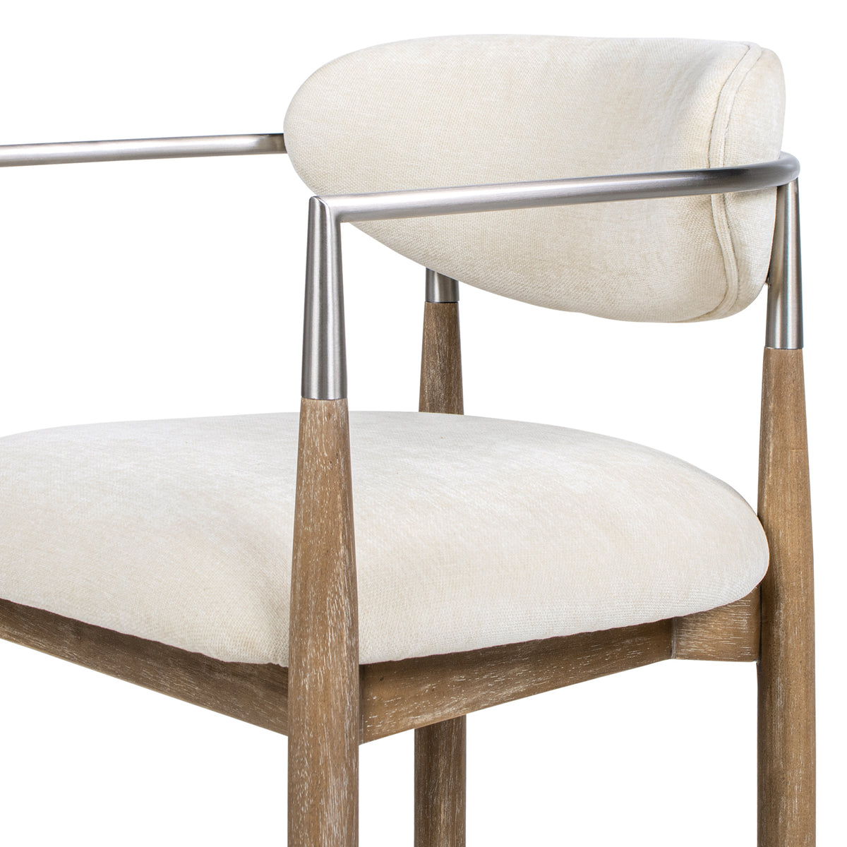 Artemis 26-Inch Counter Stool, Chenille Upholstered, White