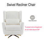 Power Recliner Chair Swivel, Boucle Upholstered