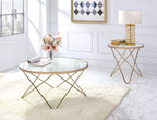 Valora Frosted Glass Top & Champagne Finish Coffee Table