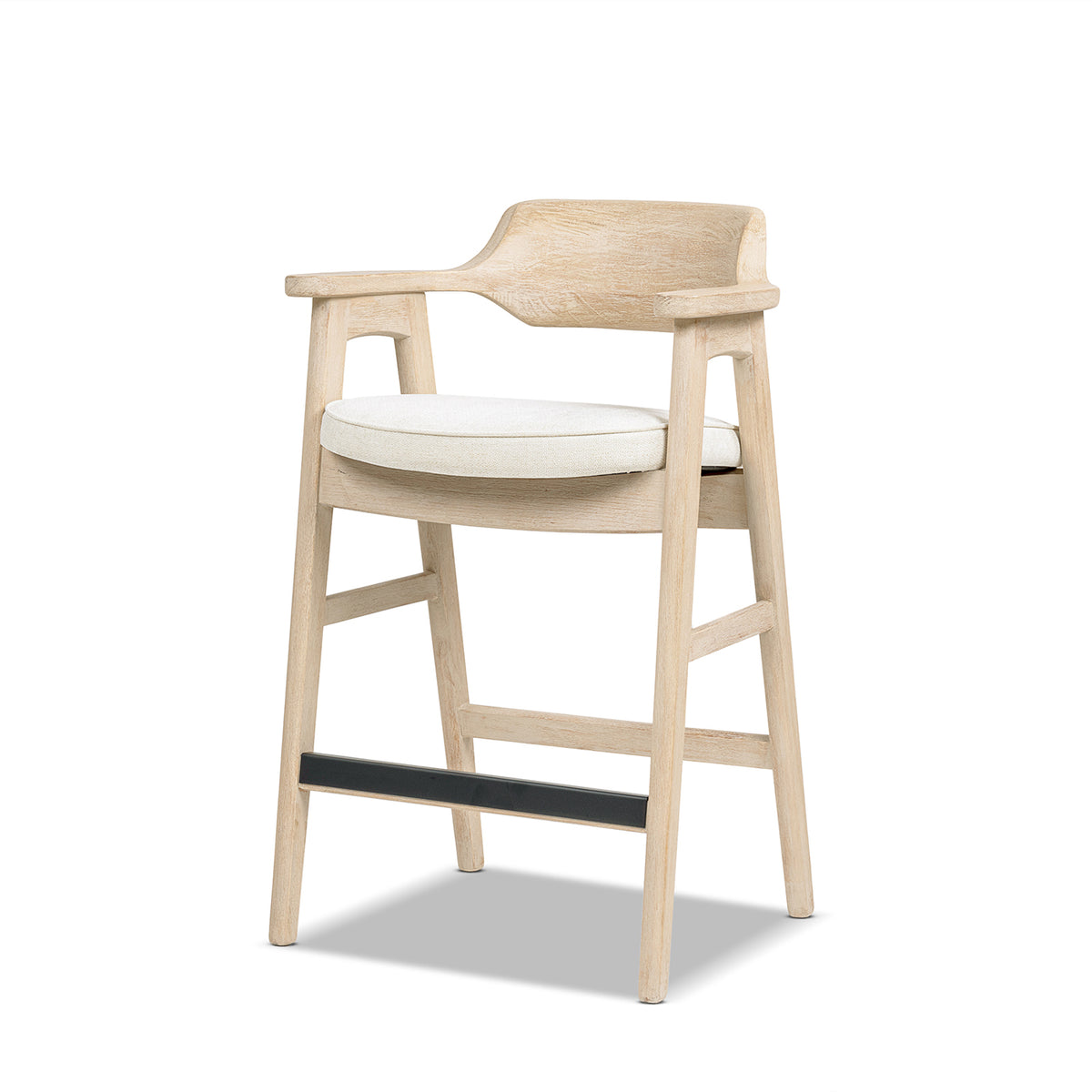 Hayes 29.5" Upholstered Reclaimed Pine Bar Stool