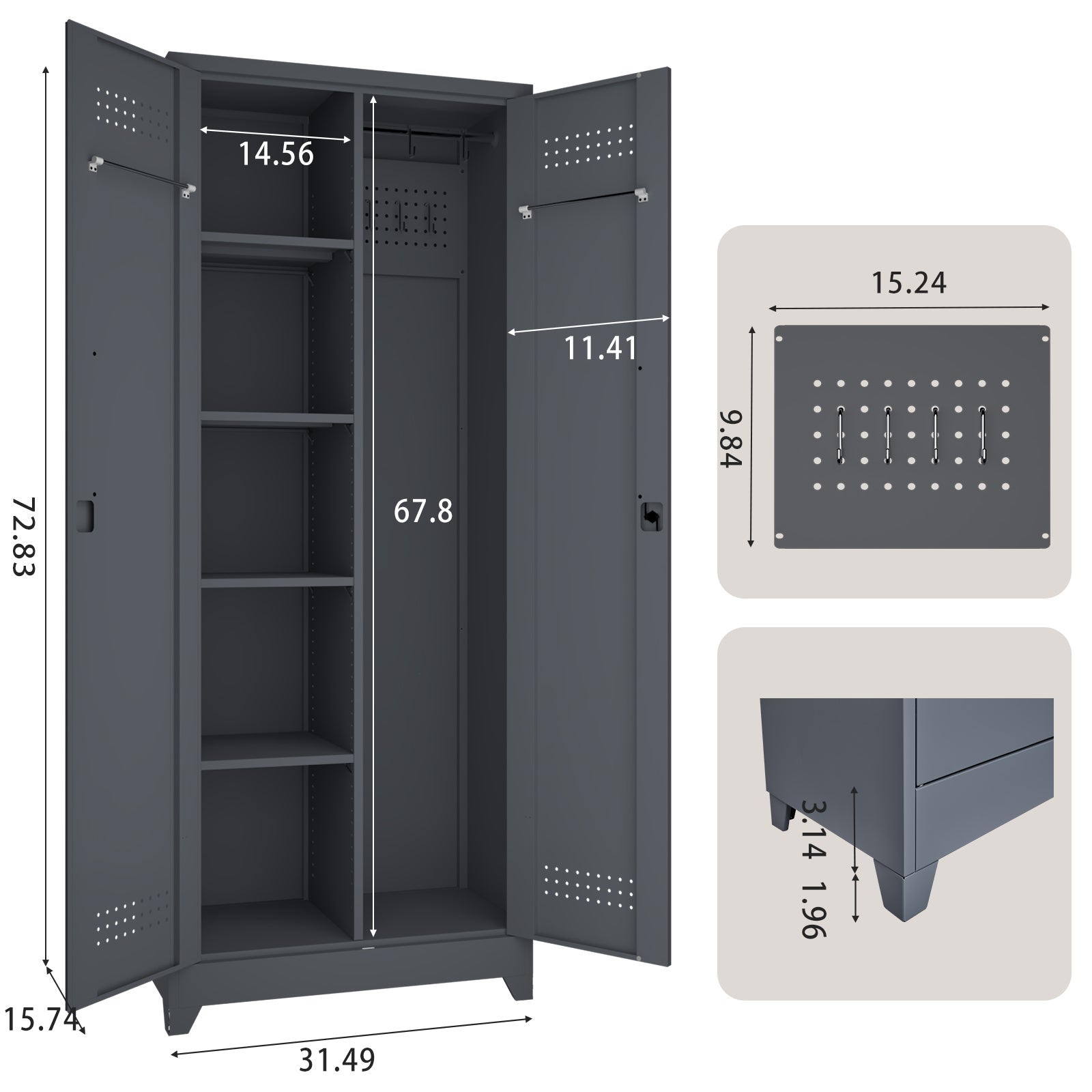 Gray And Heavy Duty Storage Cabinet