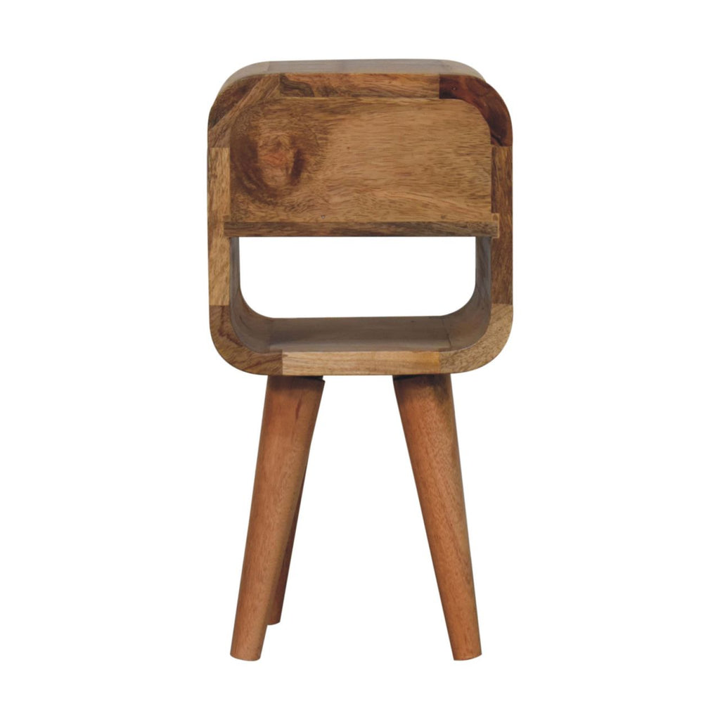Solid Wood Extra Mini Oak-ish Curve Lower Bedside
