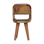 Solid Wood Extra Mini Oak-ish Curve Lower Bedside