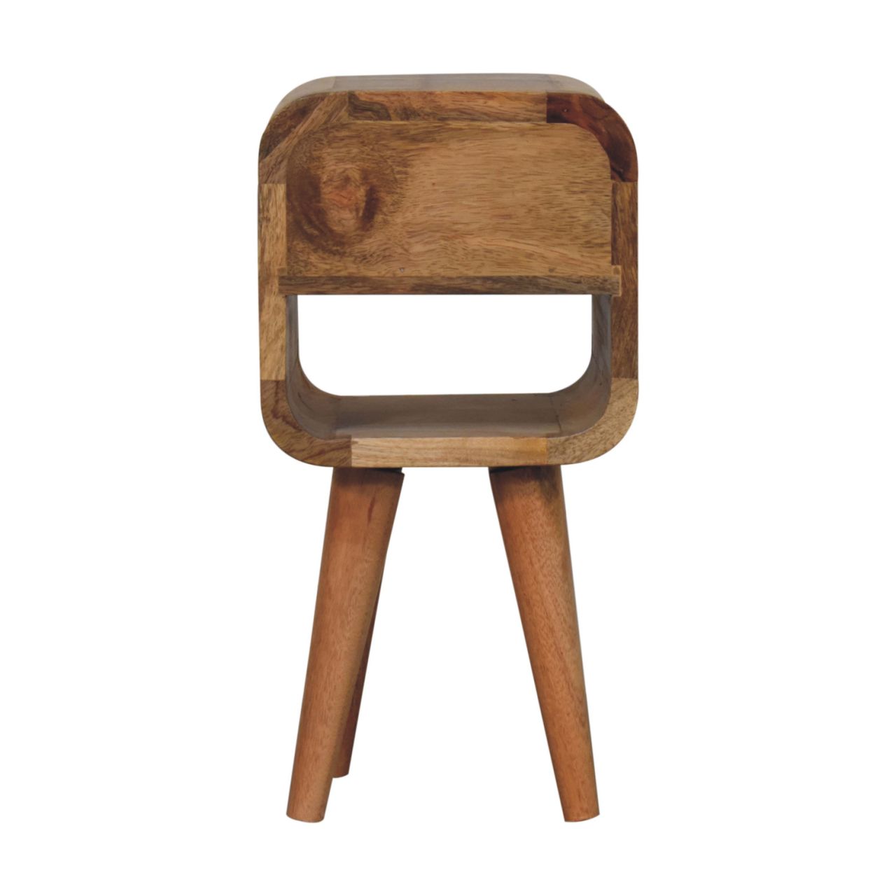 Solid Wood Extra Mini Oak-ish Curve Lower Bedside