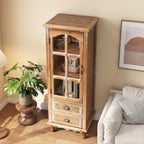 Rustic Wooden Storage Cabinet with Decorative Cutout Door