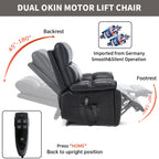 Black Leatheraire Heat Massage Dual Motor Recliner