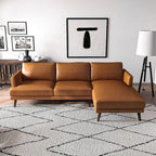 Lore L-Shaped Genuine Leather Sectional
