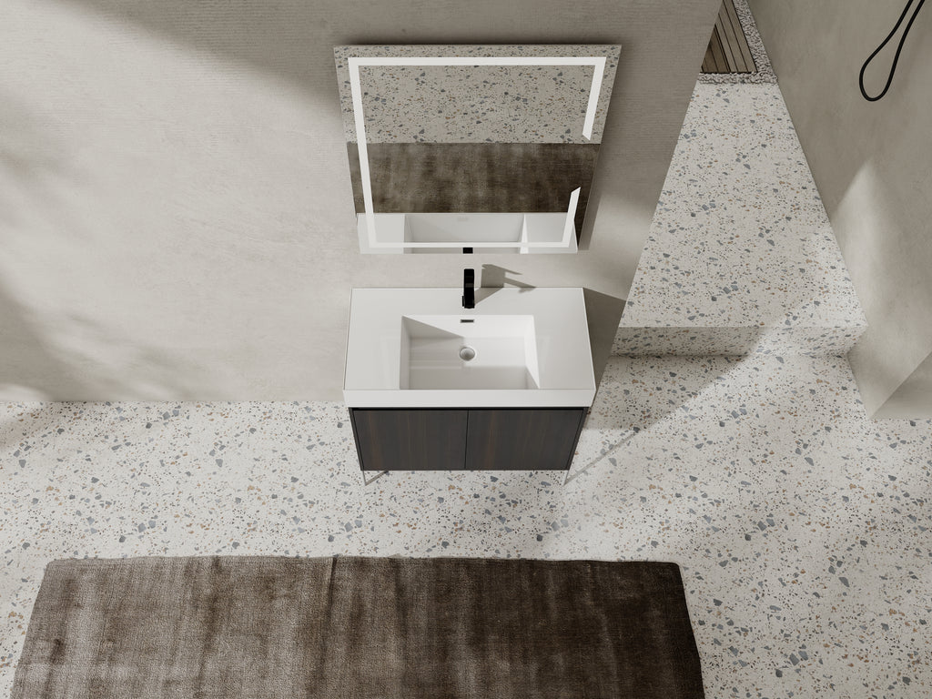 36" Freestanding Bathroom Vanity with Resin Sink