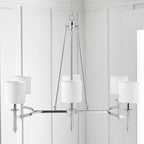 6-Light Chandelier With Fabric Drum Shades