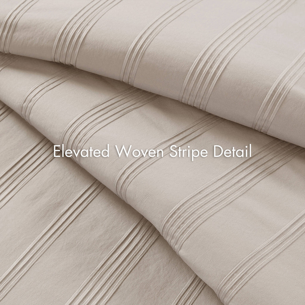 3-Piece Full Woven Striped Duvet Set