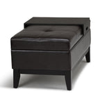 Oregon 42 Inch Wide Storage Ottoman Bench with Tray in Tanners