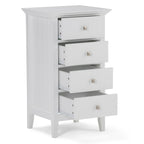 Acadian 18 Inch Wide Solid Wood Four Drawer Floor Storage Cabinet