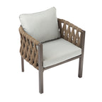 2-Pieces Outdoor Metal Patio Club Chair Set