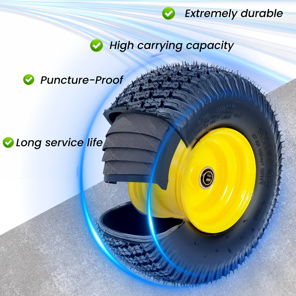 Set of 2 Lawn Mower Tires and Wheel Assembly